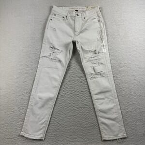 American Eagle Jeans Women's 4 Short White 90s Skinny Distressed Stretch Denim